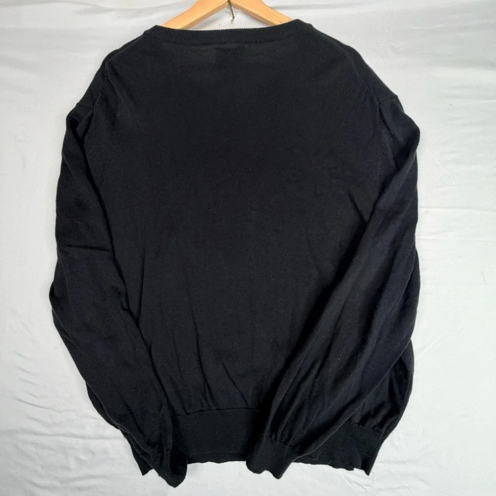 Duck Head Classic Mens XL Black V-Neck Sweater Cotton Modal Blend Knit Pullover